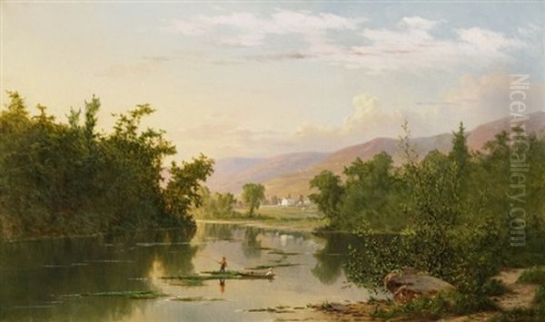 On The Juniata River, Pennsylvania Oil Painting by Frederick Debourg Richards