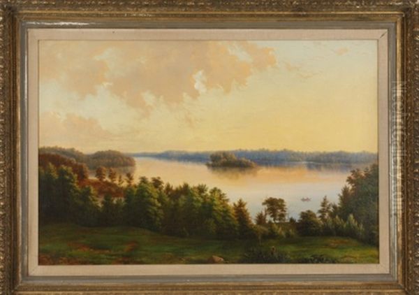 Sunrise On The Lake Oil Painting by Frederick Debourg Richards