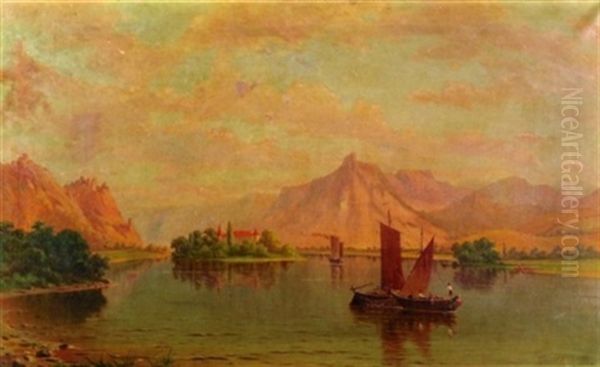 Fishing On The Lake Oil Painting by Frederick Debourg Richards