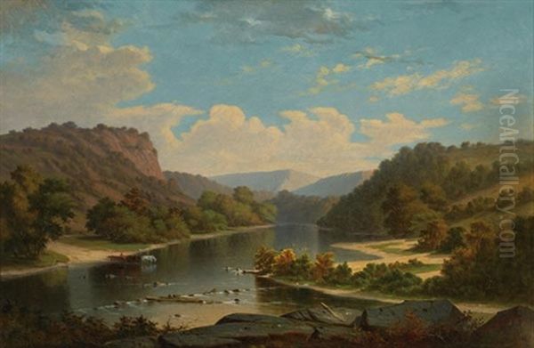 Pennsylvania Landscape Oil Painting by Frederick Debourg Richards