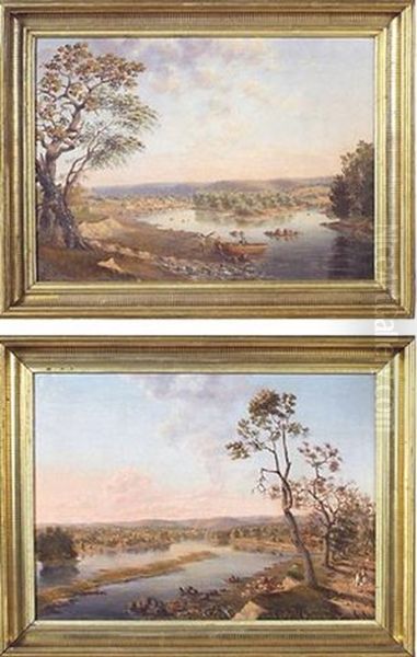 Scenic View Of The Susquehanna River Area Oil Painting by Frederick Debourg Richards