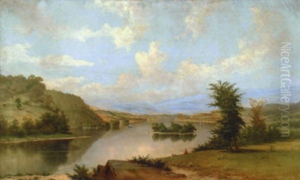 Juniata River, Middletown, Pennsylvania Oil Painting by Frederick Debourg Richards