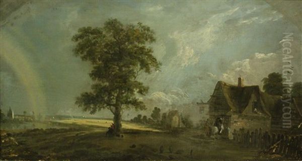 An Old Inn Oil Painting by John Inigo Richards