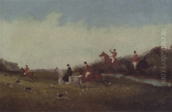 The Fox Hunt Oil Painting by Thomas Addison Richards