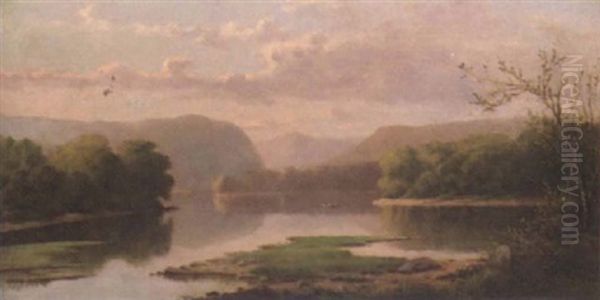 Hudson River View Oil Painting by Thomas Addison Richards