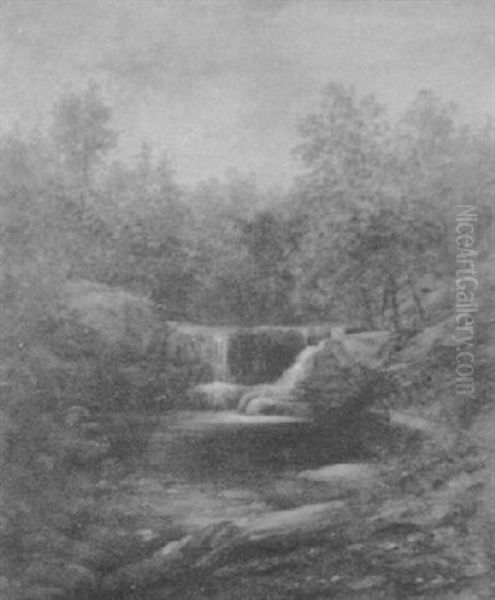 Cascading Falls Oil Painting by Thomas Addison Richards