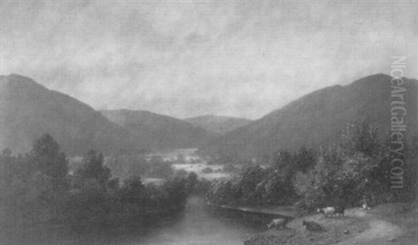 The Valley Of The Juniata Oil Painting by Thomas Addison Richards