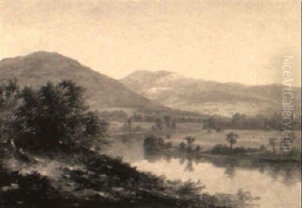 Puzzle Mountain On The Anascoggin (sic), Bethel, Maine Oil Painting by Thomas Addison Richards