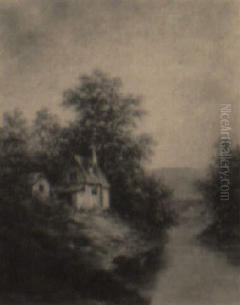 Cottage By A River Oil Painting by Thomas Addison Richards