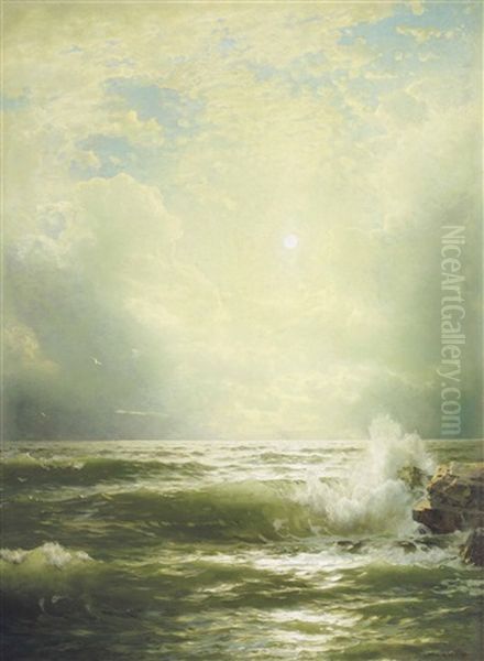 Sunlit Wave Oil Painting by William Trost Richards