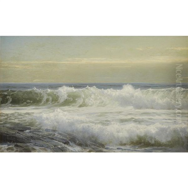 Waves At Dawn Oil Painting by William Trost Richards