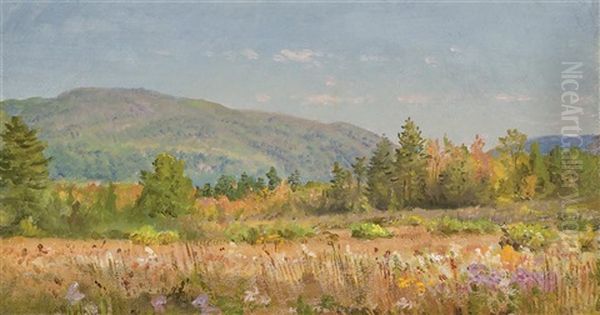 View Of Canaan Mountains, Connecticut Oil Painting by William Trost Richards