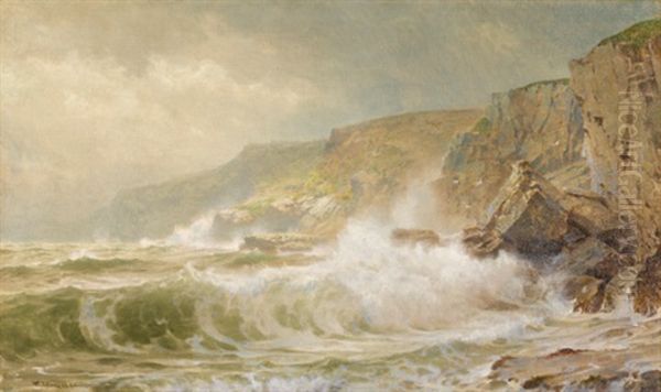 Gray Cliff - Conanicut Oil Painting by William Trost Richards