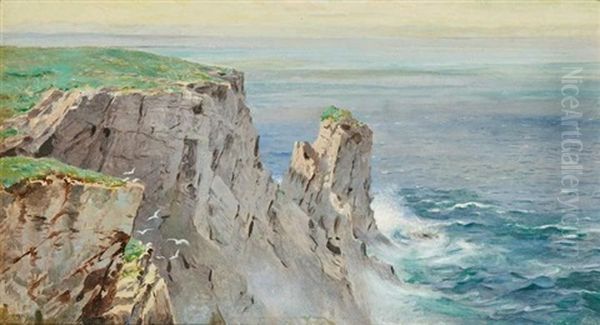 Cliffs And Surf Oil Painting by William Trost Richards