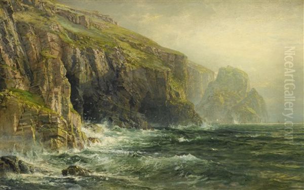 Cliffs And Waves Oil Painting by William Trost Richards