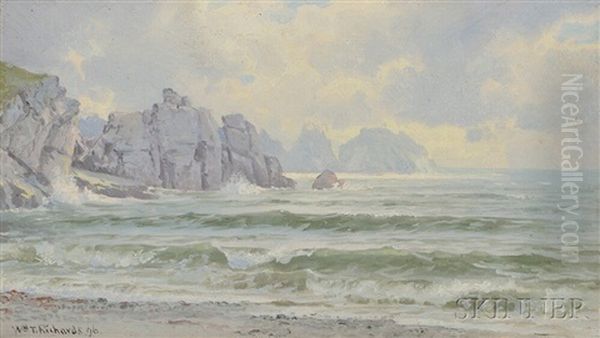 Beach And Cliffs Oil Painting by William Trost Richards