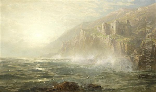 Castle On The Cornish Coast Oil Painting by William Trost Richards