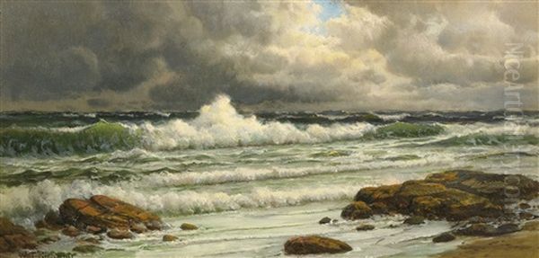 Along The Coast Oil Painting by William Trost Richards