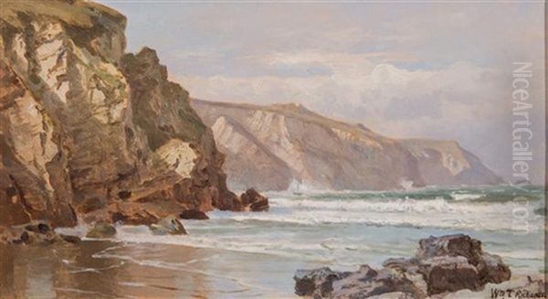 Beach: Icart Point, Guernsey, England Oil Painting by William Trost Richards