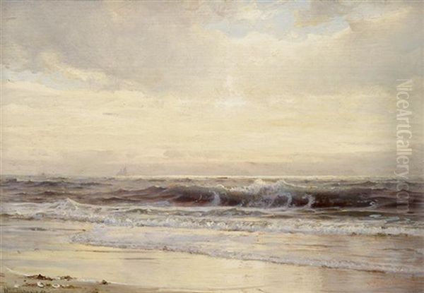 A Long Island Beach Oil Painting by William Trost Richards