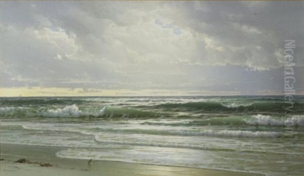 Gentle Surf, New Jersey Coast Oil Painting by William Trost Richards