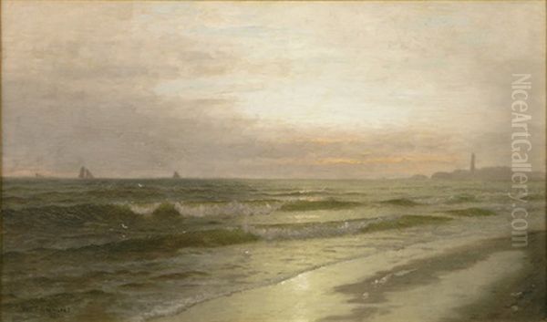 Near Atlantic Ctiy, Nj Oil Painting by William Trost Richards