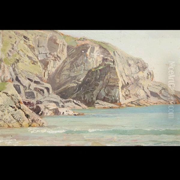 David's Headlands Wales Oil Painting by William Trost Richards