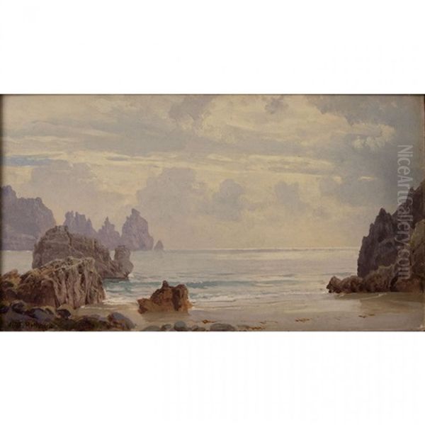 Guernsey, Low Tide Oil Painting by William Trost Richards