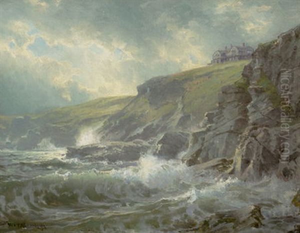 View Of The Artist's Home, Graycliff, Newport, Rhode Island Oil Painting by William Trost Richards