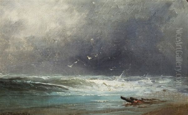 Stormy Shore Oil Painting by William Trost Richards