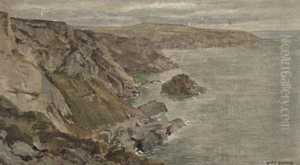 Coast At Land's End, Cornwall Oil Painting by William Trost Richards