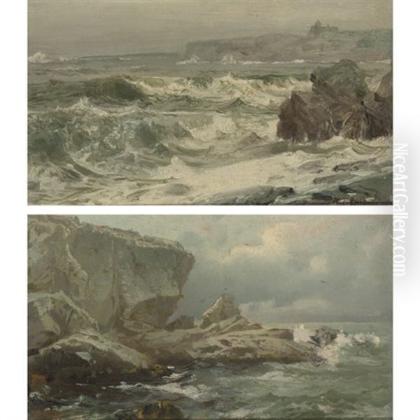 The New England Coast (pair) Oil Painting by William Trost Richards