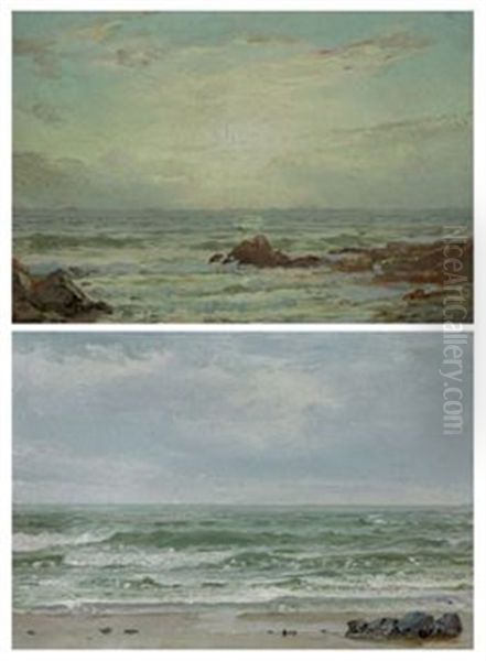 Bude Haven (+ Seascape; 2 Works) Oil Painting by William Trost Richards