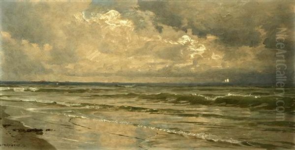 A Quiet Sea, Calm Waters Along The Shore Oil Painting by William Trost Richards