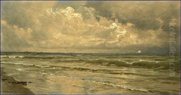 A Quiet Sea Oil Painting by William Trost Richards