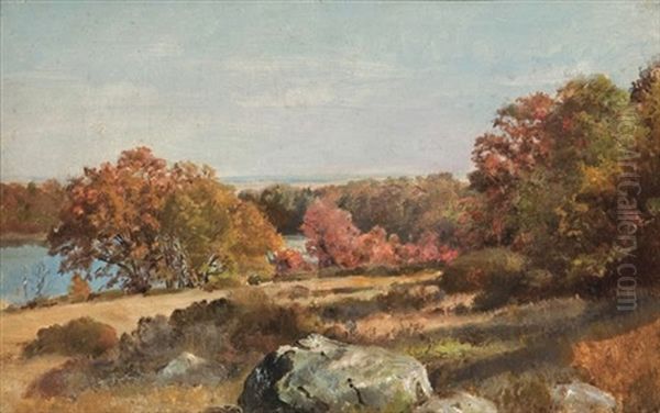 Thyme Field & Cedar Swamp, Matunuck, Ri Oil Painting by William Trost Richards