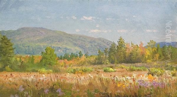 View Of Canaan Mountains, Connecticut Oil Painting by William Trost Richards