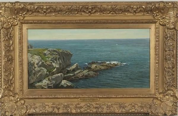 Rocky Coast, Spring Time Oil Painting by William Trost Richards