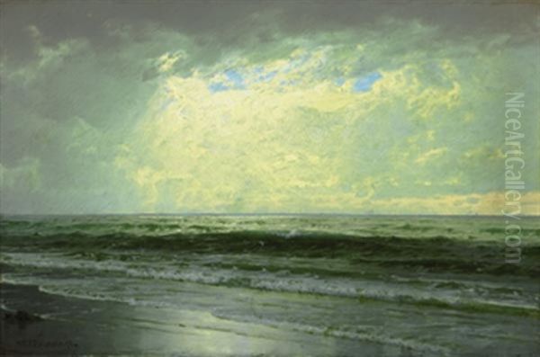 Breaking Sunlight Along The Coast Oil Painting by William Trost Richards