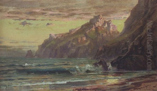 Sunset Over The Cliffs Oil Painting by William Trost Richards