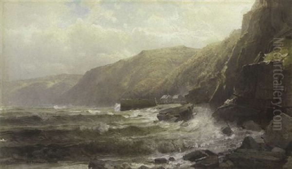 Beach At Clovely, Devonshire Oil Painting by William Trost Richards