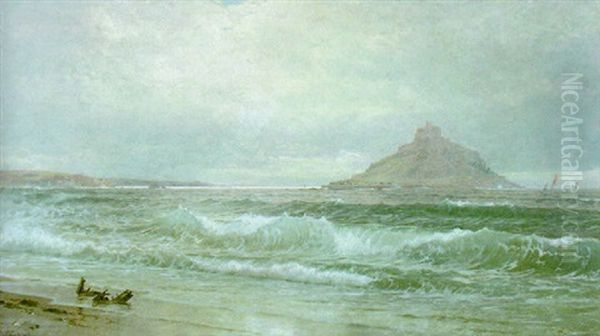 Island Off The Coast Oil Painting by William Trost Richards