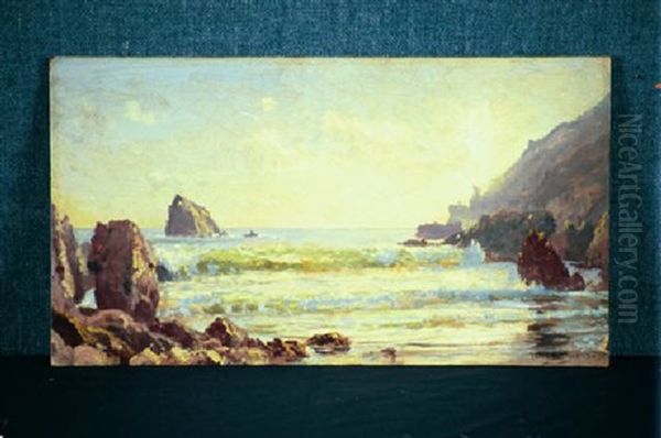 Breaking Waves On The Coast Oil Painting by William Trost Richards