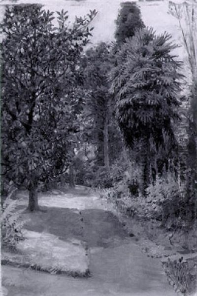 Sunlit Garden Path Oil Painting by William Trost Richards