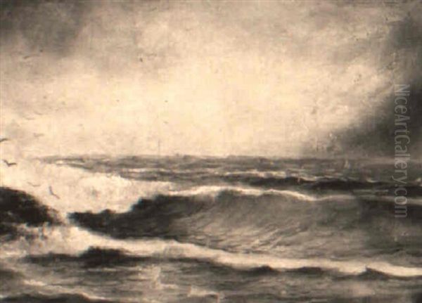 Stormy Sea Oil Painting by William Trost Richards