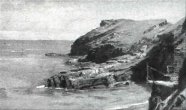 The Cliff Walk, Newport, Rhode Island Oil Painting by William Trost Richards