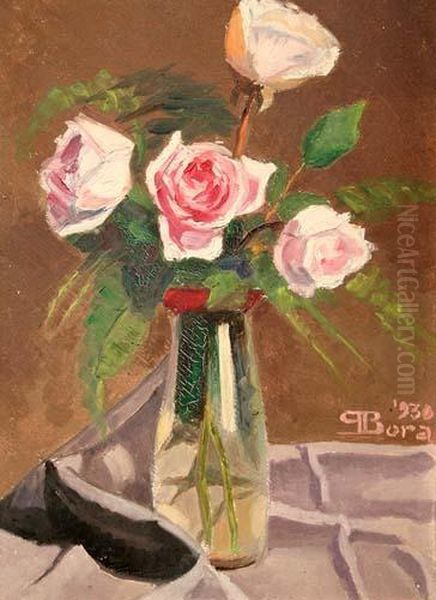 Vaso Di Fiori Oil Painting by Piero Bora