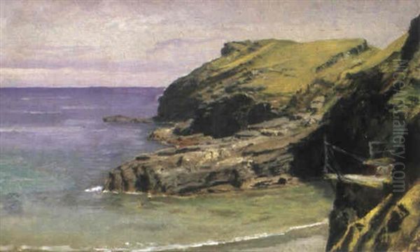 49 Steps At Cliff Walk, Newport Oil Painting by William Trost Richards