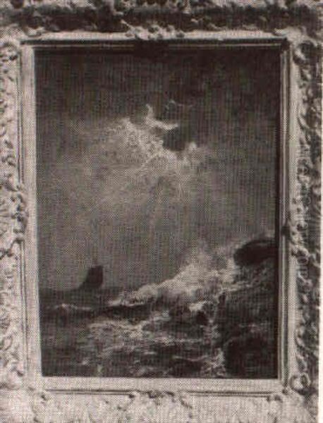 Rough Seas Oil Painting by William Trost Richards