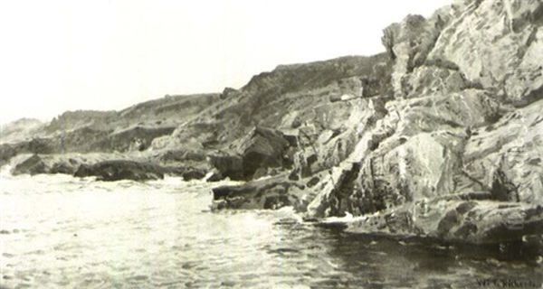 Conanicut Island Cliffs Oil Painting by William Trost Richards